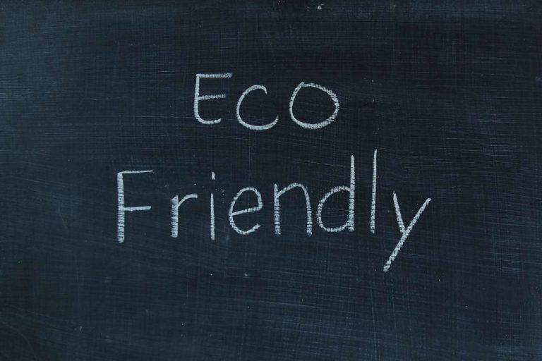 Eco friendly on chalkboard